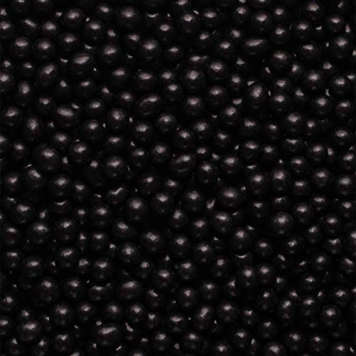simply topps 6mm Edible Chocolate Balls Cake or Cupcake Decoration Sprinkles (Black, 30g)