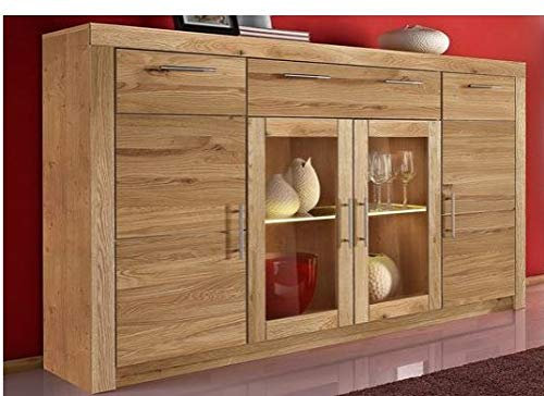 Möbeldesign Team 2000 Highboard Anrichte Kommode Sideboard wildeiche teilmassiv, geölt 3442-13