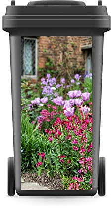 WERBEPUNKT. Mülltonnenaufkleber Mülltonne Abfalltonne Sticker Aufkleber Tulpen Blumen Natur- 720 x 320 mm