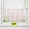 Joyswahl Christa Rideaux Brise Bise Fleurs Découpée Court Rideau Passe Tringle Semi-Transparent Cuisine Bureau Chambre 1 Pièce Rose HxL 60x90cm