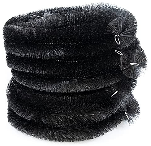 Woodside Black Gutter Brush Leaf Guard Downpipe Debris Protection 20m Overall Length (pack of 5)
