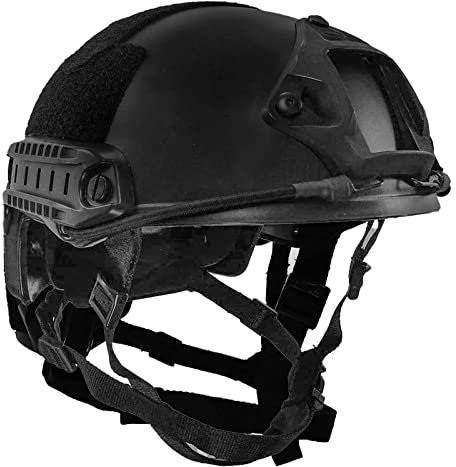 LOOGU Fast MH Typ Schutzhelm Top Helm mit seitlichen Schienen Sturzhelm für Outdoor Paintball Freizeit Taktischer Helm Kampfhelm Gefechtshelm
