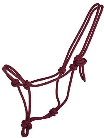 ARBO-INOX Klassisches Knotenhalfter mit runder Kordel 3 Farben (Pony, Bordeaux)
