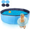 Nobleza Dog Pool Large 120cm, Foldable Dog Paddling Pool Pet Swimming Pool Pet Paddling Pool for Cat Puppy Portable PVC Non-Slip Pet Pool Outdoor Dogs Bathing Tub for Garden Patio Bathroom Blue