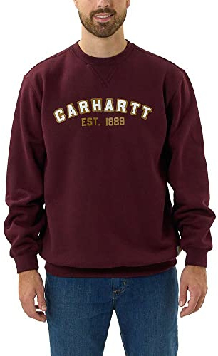 Carhartt Herren Loose Fit Midweight Crewneck Block Logo Graphic Sweatshirt Sweatshirt