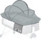 Orzbow Universal Moskitonetz für Babybett,Stabil Insektenschutz für Reisebett mit Reißverschluss,Dauerhaft Fliegennetz für Kinderbett,Beistellbett,Einfache Installation,mit Seitentasche (Dunkelgrau)