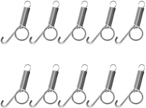 10Pcs Spring Cage Latch Door Spring Latch Hook for Rabbit Cages Metal Finger Spring Latch Hook for Fixing Small Animal, Dog, Cat, Parrot, Guinea Pig, Bunny,Parrot Hedgehog Cage Door