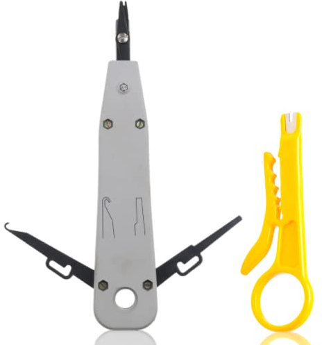 Wire Cutter Knife Telecom Pliers Punch Down Tool Ethernet Krone Tool for RJ45 Socket Cat5/Cat6/Ca7 & Telephone Cable Impact IDC Data Punchdown Tool
