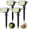 AOSTOK [59 LED/4 Piezas Luces Solares para Exterior Jardin Impermeable IP67 Focos LED Exterior Solares,ángulo de 120° Ajustable Lámparas Solares para Jardín,Patio,Caminos,Suelo, Piscina,Césped,Camping