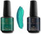 Shayenne 2er Set UV Gel Nagellack 43 Emerald Green Grün 15ml + 2in1 Base Coat und Top Coat 15 ml UV LED Lampe Unterlack mit Überlack Nagel Lack Gellack Nagelgel Shellac (30 ml)
