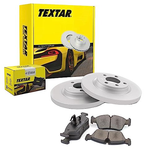 TEXTAR Bremsen Set Bremsscheiben Scheibenbremsen Ø300 Voll beschichtet hinten + Bremsbeläge Bremsklötze für Passat Variant Tiguan Touran Golf VII Arteon A3 Sportback Q3