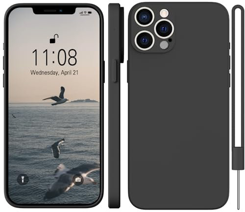 WXX für iPhone 12 Pro Max Hülle Silikon Case, Handyhülle für iPhone 12 Pro Max Dünn Slim mit Microfiber, Kratzfeste Rundumschutz Case Hülle für iPhone 12 Pro Max 6.7'' Matte Schwarz