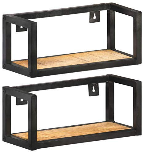 ZEYUAN Wandregale 2 STK. 40 cm Raues Mangoholz, Schweberegal, Regal Wand, Bücherregal, Hängeregal, Regalbrett, Küchenregal, Kinderzimmer Regal, Wandboard