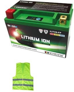 CLICK & GO COMPATIBILE CON KTM Duke (F9703U1) 890 per anno 2021 al 2022 BATTERIA A LITIO SKYRICH HJTX9-FP FORNITA CARICA PER L'UTILIZZO BATTERIE 12V 36WH 180A RICARICABILE 150X87X105-POS.SX