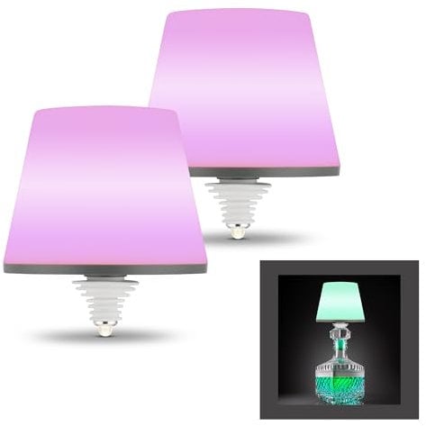 REV LAMPRUSCO RGB SPARSET 2x Tischlampe kabellos, 130lm, 2W, AKKU 4000mAh, Touch Flaschenlicht RGB, Nachttischlampe dimmbar, IP54