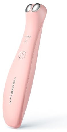 Augenmassagegerät,TOUCHBeauty 3 in 1 Augenmassage Antifalten mit EMS Beheizte und Vibration für Anti Aging, Tränensäcke, Dunkle Kreise, Schwellungen AG-1883(Rosa)