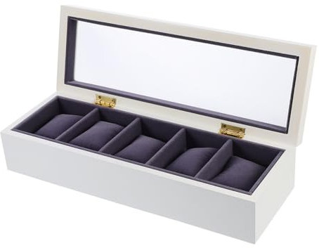 PACKOVE 1Stk Uhrenbox Herrenuhren Vitrine Vitrine Männer Uhrenorganisator achten Sie auf Uhrenvitrine Uhren-Geschenketui Aufbewahrungsbox für Uhren Lagerung Anschauen Verpackung Holz Weiß