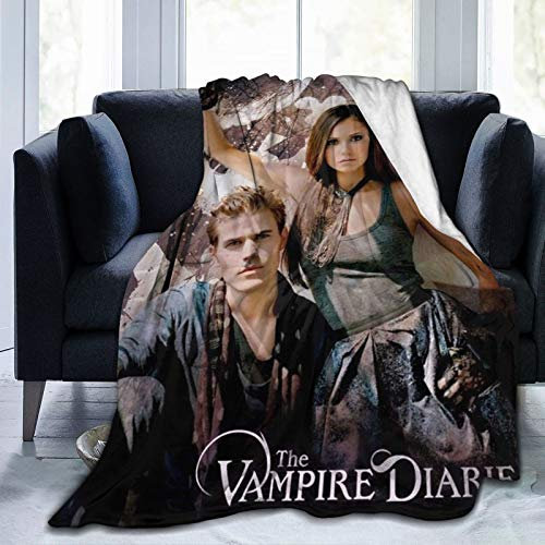 Amkong Elena Salvatore, weiche Bettüberwurfdecke, Vampir-Poster, TV-Show, Merch, Fleece-Decken für Couch, Sofa, Bettwäsche, Dekorationen, 152,4 x 127 cm