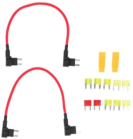 Fdit TIPM Bypass-Kabel, 14 AWG 20 A, Kraftstoffpumpen-Relais-Set mit 2 Bypass-Kabeln, 10 Stück Zündadapter, 2 Stück Zündabzieher, Kompatibel mit 1500 2500 3500, 2007–2016