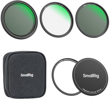 SMALLRIG 5-in-1 Magnetisches 67mm Objektivfilter-Kit, VND+CPL+Black Mist 1/4+Gewindeadapterring+Magnetische Objektivabdeckung+Aufbewahrungstasche+Reinigungstuch, Filterset für Phone/Camera Lens - 4726