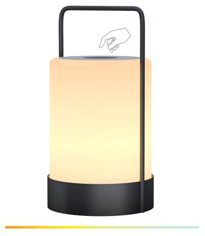 Postlucky Akku Outdoor Lampe aus Metall Tischlampe Kabellos USB Aufladbar Akku Tischleuchte Touch Dimmbare LED Lampe Outdoor Tragbare IP44 Wasserdicht für Außen Camping Balkon Garten