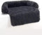 LoKori Hundesofa, beruhigende Hundematte Sofa, weiche abnehmbare Plüsch Couch mit Reißverschluss, Hundesofa Bett Hundesofa Schutz, für kleine und mittlere Hunde (XXS:60 * 50 * 15cm,Dark Gray)