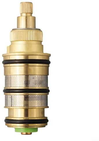 HEBEOT Thermostatkartusche aus Messing, für Badewanne, Dusche, Griff, Thermostatventil, Ersatz-Thermostatspule für Wasserhahn, Duscharmatur (F)