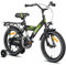 HILAND 16 Zoll Jungen Kinderfahrrad für Jungen 4 5 6 Jahren mit Rücksitz/Gepäckträger, Handbremse und Rücktritt Schwarz