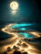 FLAJZ Diamond Painting, Strand Mond 5D Diamant Painting Bilder, Diamond Painting Set für Erwachsene und Anfänger, DIY Mosaikherstellung Bastelset für Haus Wanddeko, 30x40cm