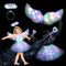 Alas de Ángel Disfraz,LED Alas de Angel,4 Piezas Alas de Angel Decoración,Bastón Mágico,Falda,Trajes de Carnaval de Fiesta,Cosplay Halloween (Color)