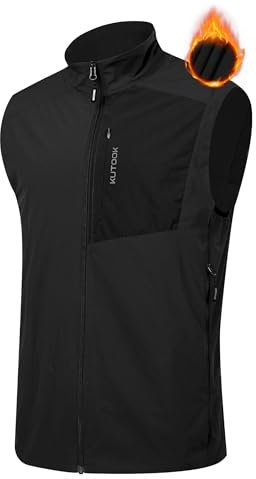 KUTOOK Gilet Uomo Invernale Gilet Uomo Sportivo Gilet in Pile Softshell Trekking Gilet da Golf Antivento in Fodera per Montagna Escursionismo Ciclismo e Altre Attività Outdoor