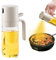 TULEBOLIAN Pulverizador De Aceite Para Cocina,2 en 1 Pulverizador de Aceite,250ml,Botella de Aceite de Oliva de Vidrio a Prueba de Fugas,para cocina, Freidora, Grill, Horneado,Blanco