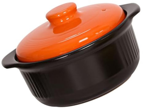 cazuela de cerámica ollas pequeñas para cocinar olla de cocina casera olla de estufa sartenes antiadherentes sartén antiadherente cazuela de ceramica ollas con tapa estofado Orange Ciieeo
