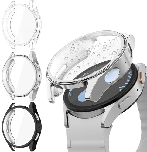 Wanme 3 Stück Hülle für Samsung Galaxy Watch 7 40mm Schutzhülle, Vollständige Abdeckung Schutzfolie Weiche TPU Cover Case Schutz Displayschutz Folie für Galaxy Watch 7 40mm