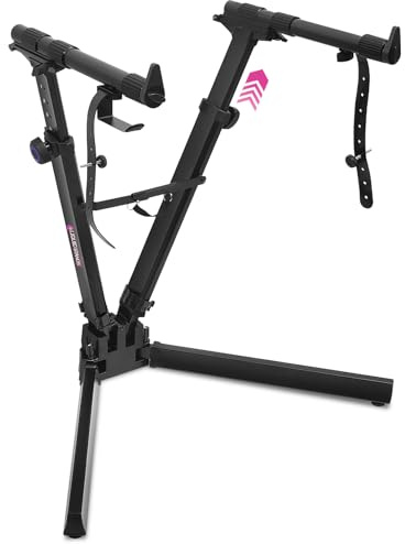 Liquid Stands V-Style Piano Keyboard Stand with Bag, Portable & Sturdy | Fits 54-88 Key Adjustable Heavy-Duty Piano Stand for Digital & Electric Keyboards, Foldable Synth for Stage, Studio & Home
