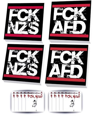 GamesMonkey® FCK AFD & NZS Aufkleber - 100 Stück + 20 Stück Gratis