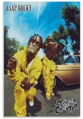 Asap Poster Rocky Tyler Rapper The Creator, Musikposter für Zimmer, ästhetische Leinwand, Wandkunst, Schlafzimmerdekoration, 30 x 45 cm