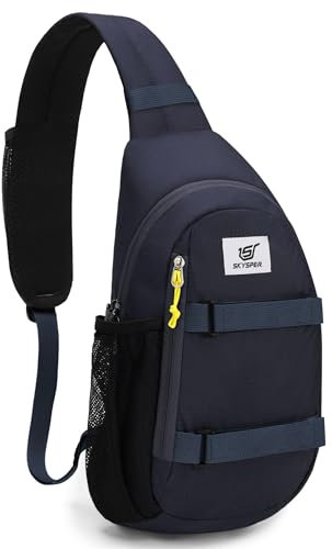 SKYSPER Sling Bag Anti-Theft RFID Crossbody Bag Travel Cross Body Backpack Shoulder Hiking Sling Daypack(Navyblue)