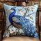 FWRTYCB Latch Hook Cushion Kits for Adults Blue Peacock Pink Flower Rug Cover Pillowcase Kids Beginner DIY Needlework Embroidery Kits Handmade Set Craft Sofa Home Decor 43x43cm,1pcs