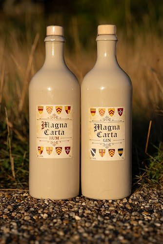Magna Carta Heritage Collection | 70cl Gin & 70cl Spiced Rum Stoneware Bottles | 42% ABV Premium Artisan Spirits | Luxury Ceramic Bottle Gift Set | Inspired by History