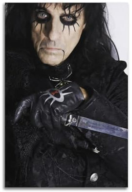 YURQWHRB Alice Cooper-Poster, Wandkunst, Leinwand, ästhetischer Einband, Vintage-Poster, dekoratives Gemälde für Zimmer, 30 x 45 cm, ungerahmter Stil