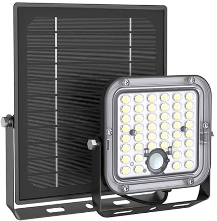 Europalamp - Projecteur LED Solaire 10W – 1400 Lumens, Détecteur de Mouvement, Étanche IP65, Éclairage Extérieur avec Capteur, Lampe de Sécurité Autonome pour Jardin, Terrasse, Garage