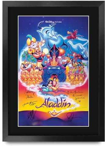 HWC Trading Aladdin Animation (1992) Scott Weinger Geschenke Geduckter Poster Signiertes Autogramm Foto für Fans von Film Memorabilien - A3 Gerahmt
