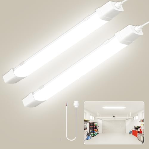 papasbox 2 Stück LED Feuchtraumleuchte 90cm mit Bewegungsmelder | Leuchtstoffröhre 30W Röhre Werkstatt Deckenleuchte Lampe | IP65 Wasserdicht 4500K Neutralweiß Leuchtstofflampe