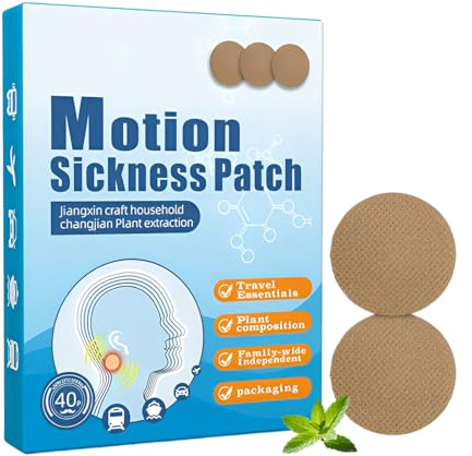 NHPY 40ct Reisekrankheitspflaster,Seekrankheitspflaster,Nicht Schläfrig Und Wasserdicht,Reise-Essentials,Schnell Wirkend Und Langlebig