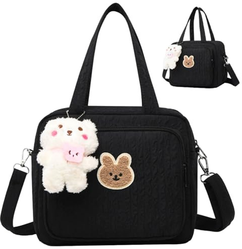 AZIDWERYQ Wickeltasche, große Kapazität, Babywindeltasche mit süßer Puppe, verstellbarem Riemen und Griff, tragbare Babywindel-Umhängetasche für Mamas