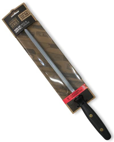 Heritage Range Long Sharpening Steel - Taylors Eye Witness 25cm/10” in Length, Super Hard Stainless Steel Butchers Rod. Keep Commercial Or Home Kitchen Knives in Razor Sharp Condition.