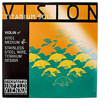 Thomastik single string for 4/4 violin Vision Titanium Solo - E-string chrome steel bright, medium, ball removable