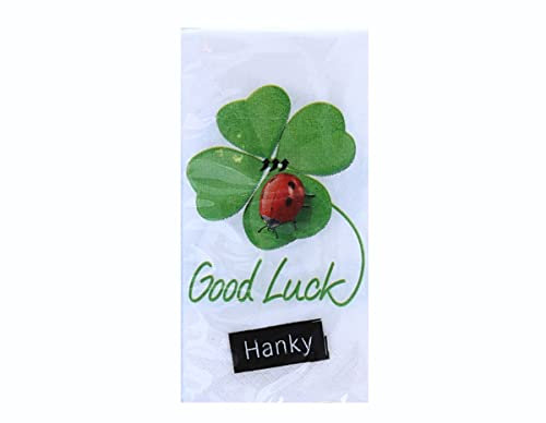 10 Taschentücher Motiv Good Luck - Marienkäfer auf Kleeblatt