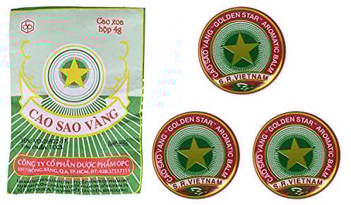 Balsam Goldenen Stern Вьетнам бальзам Звездочка Золотая звезда (3 x 4 g) Golden Star Balm, Cao Sao Vang Vietnam, Aromatic Balsam